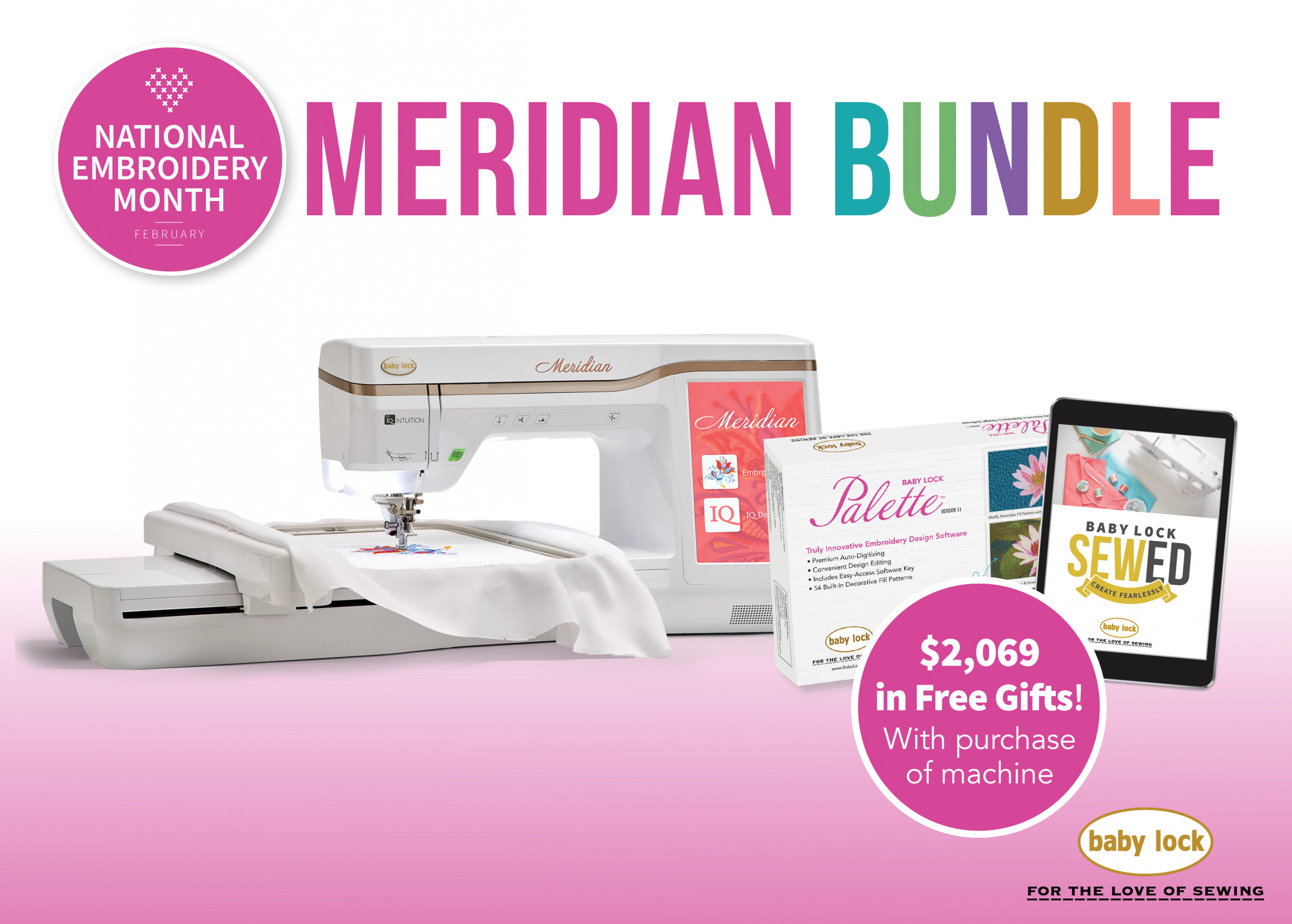 Baby Lock Meridian embroidery machine special offer