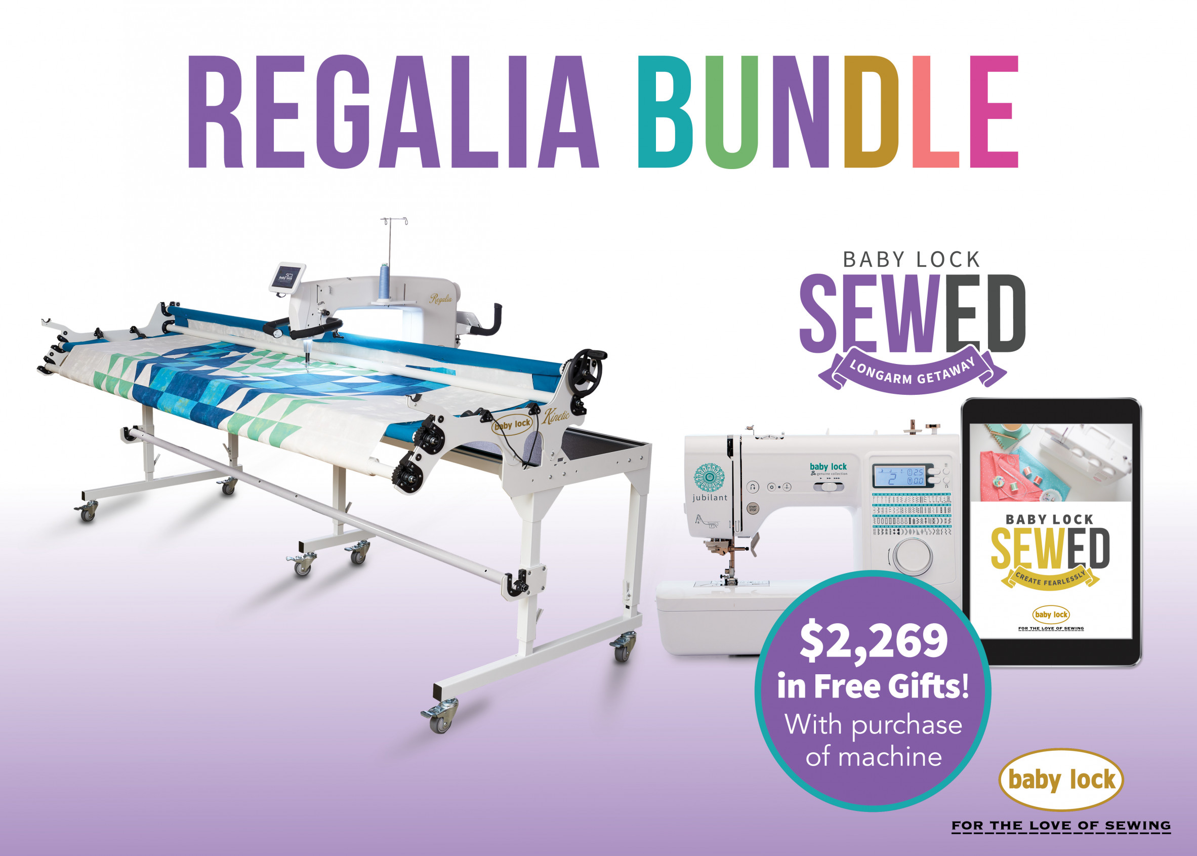Baby Lock Regalia longarm quilting machine special offer