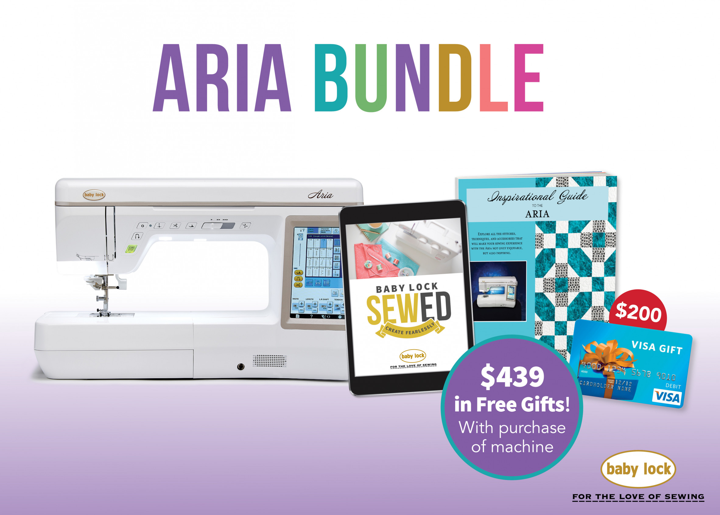 Baby Lock Aria sewing and quilting machine special offer