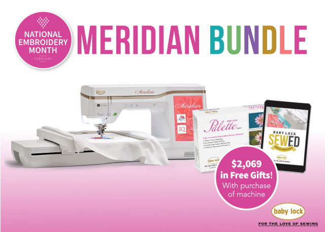 Baby Lock Meridian embroidery machine special offer