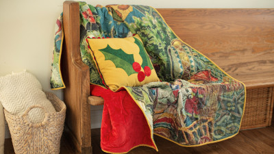 Vintage Holiday Quilt and Pillow .jpg