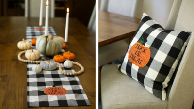 Trick-or-Treat Pillow and Table Runner