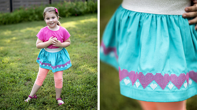 Heart Embroidered Skirt (1)