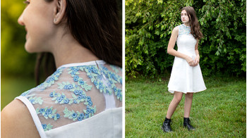Embroidered White Dress